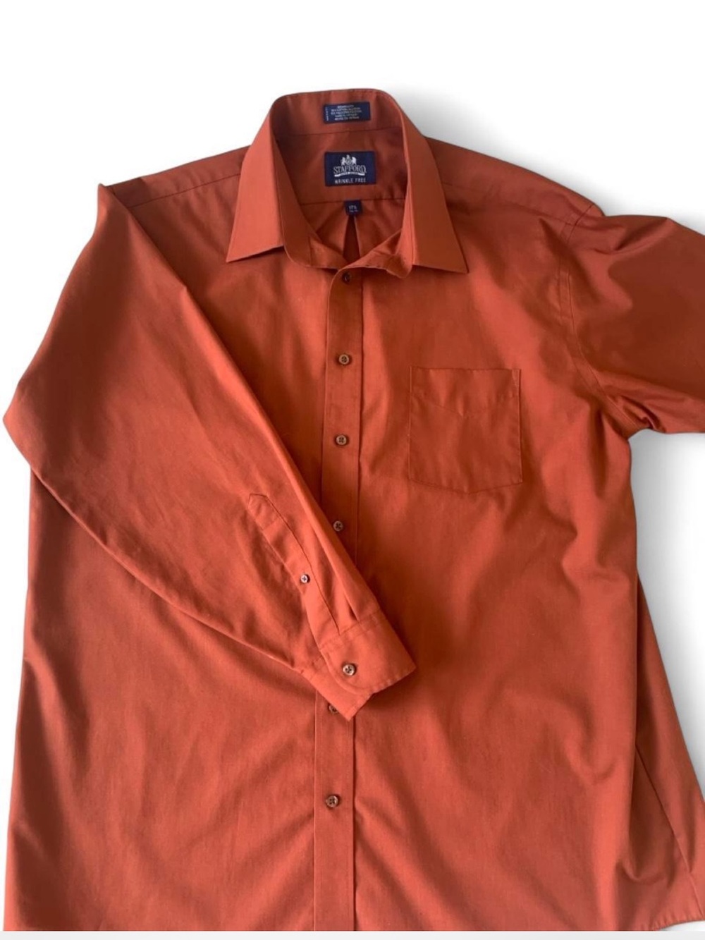 Stafford Men's Long-Sleeve Dress Shirt — Rust size XL